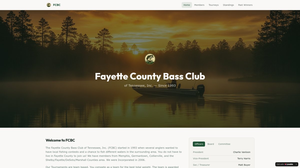 Fayette County Bass Club preview